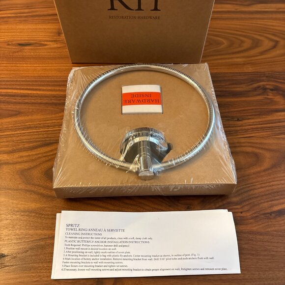 Restoration Hardware Spritz Towel Ring – Polished Stainless Steel - Picture 5 of 8